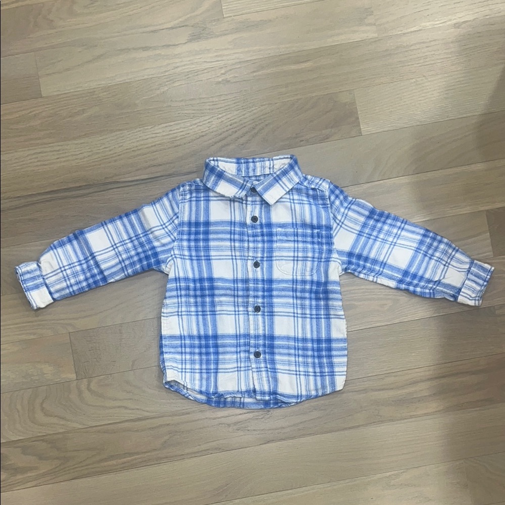 Blue Plaid Kids Shirt